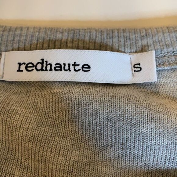 Red Haute Grey Sweater Cut Out Neck Long Sleeves Sweatshirt Type Material - Picture 7 of 10